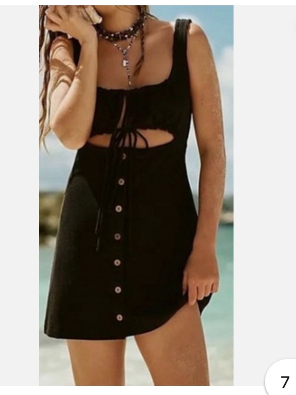 NWOT Free People Beach Black Mini Dress